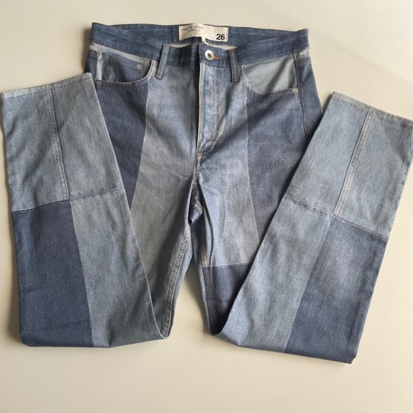 Rag & Bone Nina Miramar patchwork Straight-leg Jeans NWOT - Picture 5 of 9